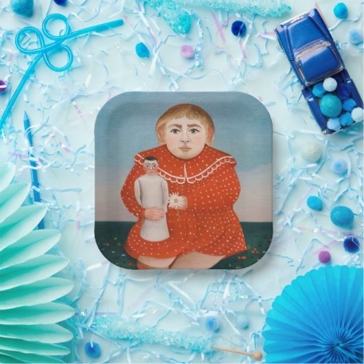 Assiettes En Carton Henri Rousseau - Enfant avec poupée (Fête)