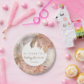 Assiettes En Carton Herbe Boho Pampas | Hydrangeas Fille Baby shower P (Fête)
