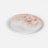 Assiettes En Carton Herbe des Pampas Fleurs en Terracotta Tropical Che (Angle)