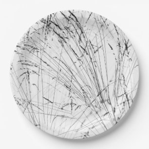 Assiettes En Carton Herbe d'hiver dans la neige