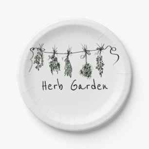 Assiettes En Carton Herbes du jardin