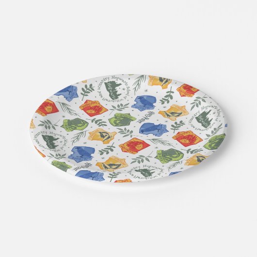 Assiettes En Carton Hérbologie magique HOGWARTS™ Maisons Motif (Angle)