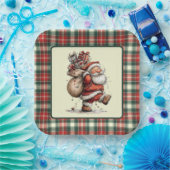 Assiettes En Carton Here Comes Santa Claus  (Fête)