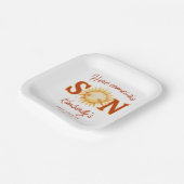Assiettes En Carton Here Comes The Son Sunshine Boho Cute Baby Shower (Angulaire)