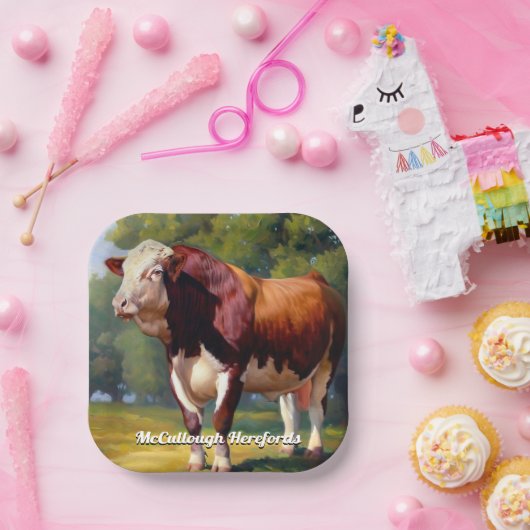 Assiettes En Carton Hereford Bull (Fête)
