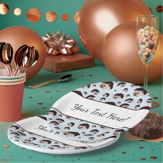 Assiettes En Carton Hérisson avec texte (Multi)