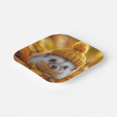Assiettes En Carton Hérisson Dans Les Feuilles Automnes (Angulaire)