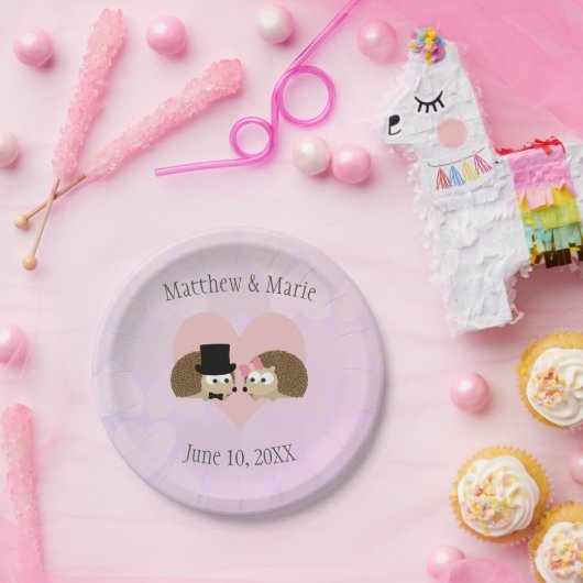 Assiettes En Carton Hérisson dans Love Hedgehog Mariage (Fête)