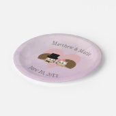 Assiettes En Carton Hérisson dans Love Hedgehog Mariage (Angle)