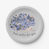 Assiettes En Carton Hérisson de l'aquarelle du bois (Devant)