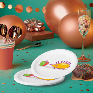 Assiettes En Carton Hérisson Et Une Pomme