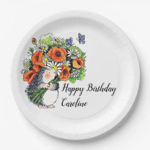Assiettes En Carton Hérisson géant et pavois à lunettes Anniversaire