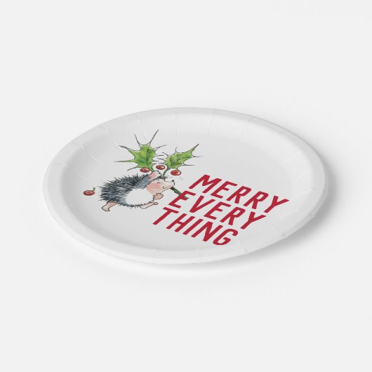 Assiettes En Carton Hérisson géant Joyeux Noël (Angle)