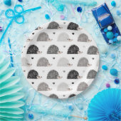 Assiettes En Carton Hérissons et coeurs (Fête)