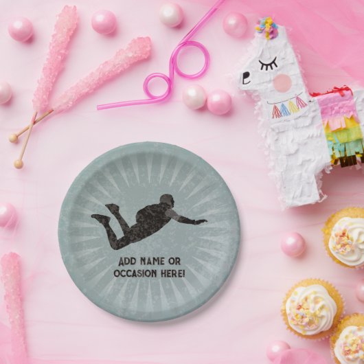 Assiettes En Carton héros d'action Skydiver - acier robuste look propr (Fête)