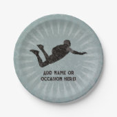 Assiettes En Carton héros d'action Skydiver - acier robuste look propr (Devant)