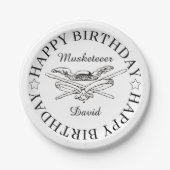 Assiettes En Carton Héros de mousquetaire joyeuse fête d'anniversaire  (Devant)