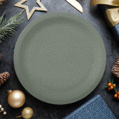 Assiettes En Carton Herringbone simple sage vert Noël