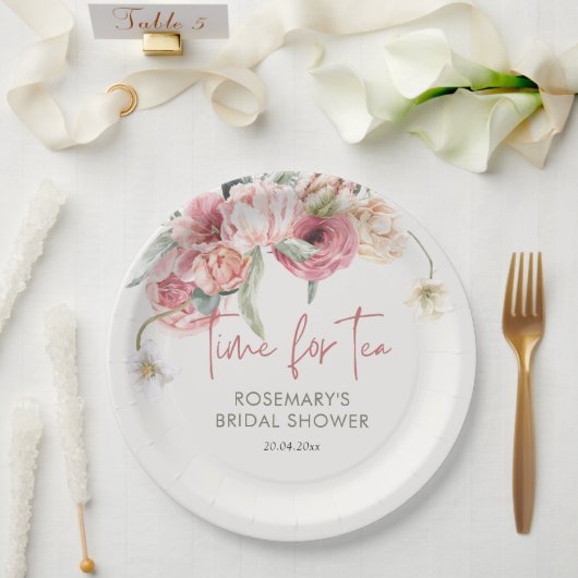Assiettes En Carton Heure De La Fête des mariées Florale Du Tea Boho (Mariage)