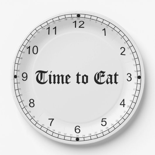 ASSIETTES EN CARTON HEURE DE MANGER (Devant)