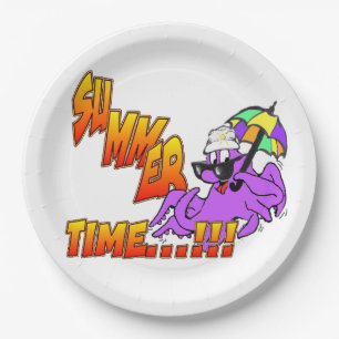 Assiettes En Carton Heure d'été Plaques de papier d'octopus