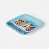 Assiettes En Carton Heure d'hiver neige (Angulaire)