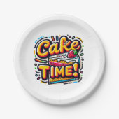 Assiettes En Carton Heure du gâteau d'anniversaire (Devant)