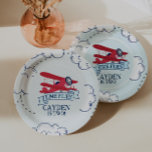 Assiettes En Carton Heure Vol avion Anniversaire<br><div class="desc">Time Flies quand tu t'amuses ! Anniversaire de l'avion rouge.</div>