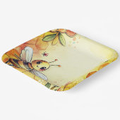 Assiettes En Carton Heureuse abeille (Angulaire)