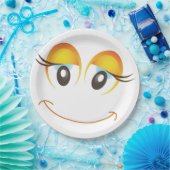 ASSIETTES EN CARTON HEUREUSE FILLE FACE (Fête)