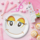 ASSIETTES EN CARTON HEUREUSE FILLE FACE (Fête)