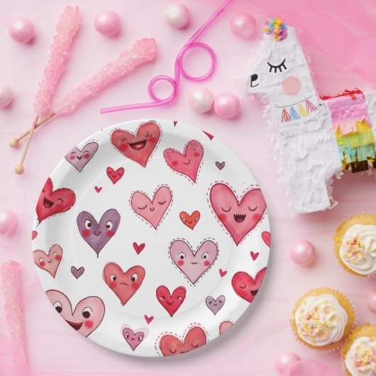 Assiettes En Carton Heureuse Sainte-Valentin (Fête)