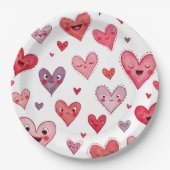 Assiettes En Carton Heureuse Sainte-Valentin (Devant)