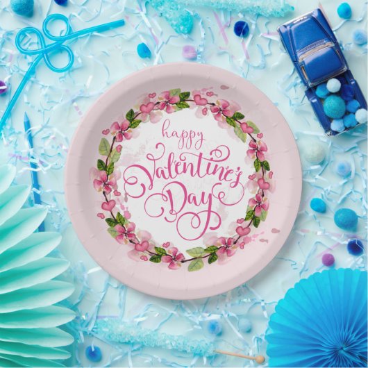 Assiettes En Carton Heureuse Sainte-Valentin (Fête)