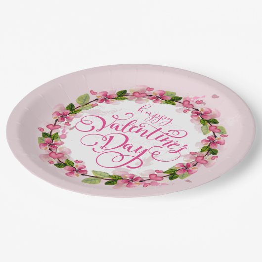 Assiettes En Carton Heureuse Sainte-Valentin (Angle)