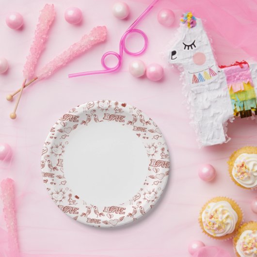 Assiettes En Carton Heureuse Sainte-Valentin (Fête)