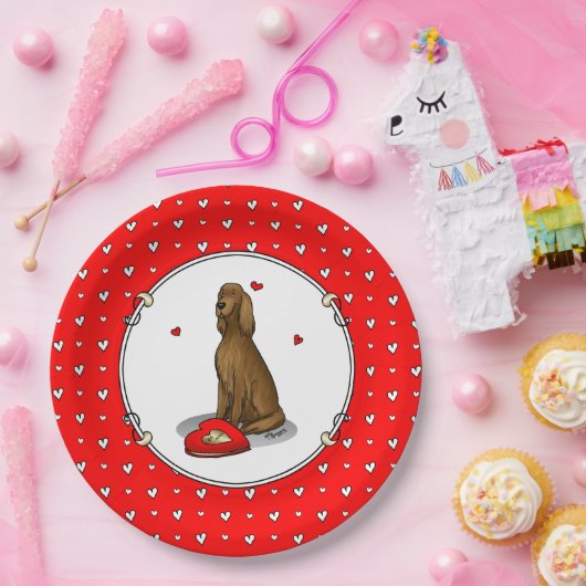Assiettes En Carton Heureuse Sainte-Valentin Be Mine Irish Setter (rou (Fête)