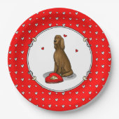 Assiettes En Carton Heureuse Sainte-Valentin Be Mine Irish Setter (rou (Devant)