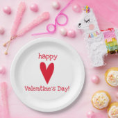 Assiettes En Carton HEUREUSE SAINTE-VALENTIN ! Coeur rouge (Fête)
