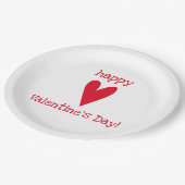 Assiettes En Carton HEUREUSE SAINTE-VALENTIN ! Coeur rouge (Angle)