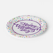 Assiettes En Carton Heureuse Sainte-Valentin Colorful Confetti (Angle)