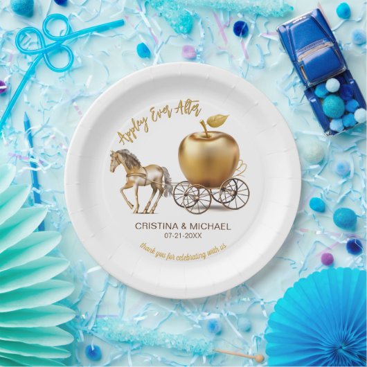 Assiettes En Carton Heureusement Jamais Après Caramel Apple Mariage Fa (Fête)