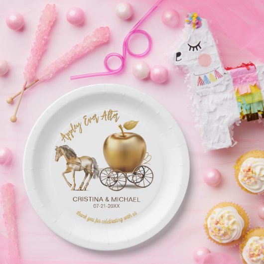 Assiettes En Carton Heureusement Jamais Après Caramel Apple Mariage Fa (Fête)