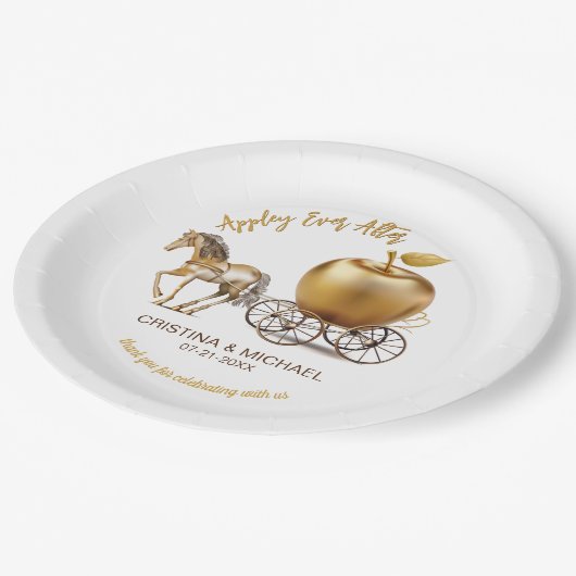 Assiettes En Carton Heureusement Jamais Après Caramel Apple Mariage Fa (Angle)