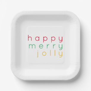 Assiettes En Carton HEUREUSEMENT JOLLY JOLLY Plaques papier Carrés 7 p