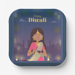 Assiettes En Carton Heureux Diwali