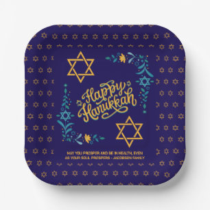 Assiettes En Carton HEUREUX HANOUKKA Chanukah