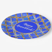 Assiettes En Carton Heureux Hanoukka Gold, Silver et White Laced (Angle)