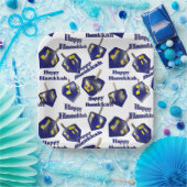 Assiettes En Carton Heureux Hanoukka tournoyant Dreidel (Fête)