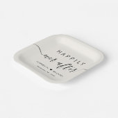 Assiettes En Carton Heureux Jamais après Mariage de crème (Angulaire)